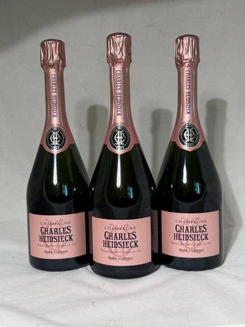 Charles Heidsieck, Rose Reserve - Champagne - 3 Flessen, Nieuw