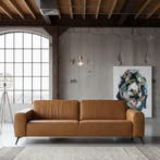 Luik 4 zits vintage leder cognac, Ophalen of Verzenden, Nieuw