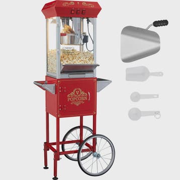 Professionele Popcorn Machine met Kar - 8oz Ketel, 48 Cups p, Verzenden, Nieuw