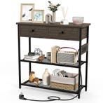 LIVSK Consoletafel met Laadstation - 2 Laden - Metalen Roost, Antiek en Kunst, Verzenden