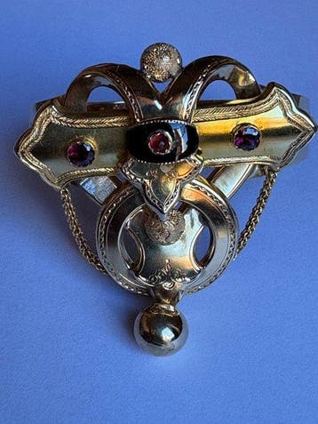 Armband - 14 karaat Geel goud - Armband met granaatjes, Nieuw