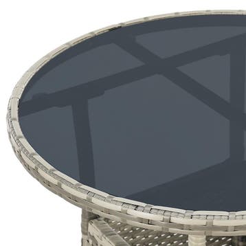 Polyrotan Tuintafel / Bijzettafel / Balkontafel Yoro - Rond, Tuin en Terras, Tuintafels, Verzenden, Nieuw