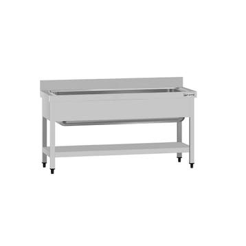GGM Gastro | RVS spoeltafel ECO - 1400x700mm - met onderblad, Verzenden, Nieuw in verpakking, RVS Meubilair