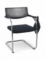 Vitra Visavis vergaderstoel, met schrijftablet, zwart-chrome, Huis en Inrichting, Stoelen, Ophalen of Verzenden, Gebruikt, Zwart