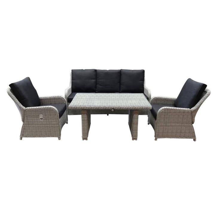 Bilbao stoel-bank dining loungeset verstelbaar 4-delig, Tuin en Terras, Tuinsets en Loungesets, Nieuw, Wicker, Ophalen of Verzenden
