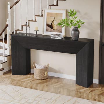 Extra Lange Zwarte Houten Console Tafel (160 cm) - Stijlvoll, Verzenden, Nieuw