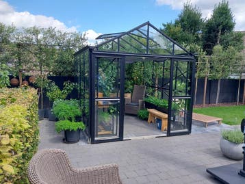 ***Najaarsactie*** Sterke HBS kas met montage, Glas, Nieuw, Staal, Kweekkas