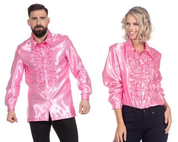 Ruchesblouse satijn roze, Ophalen of Verzenden, Nieuw