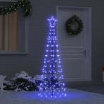 vidaXL LED Kerstboom met Grondspiesjes met 390 LED Blauw 250, Verzenden, Nieuw