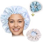 Lichtblauwe Satijnen Slaapmuts / Haar bonnet van Satijn / Sa, Ophalen of Verzenden, Nieuw