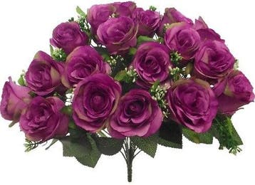 Rouwboeket Zijden Roos Purple Grote Rozen met gips 40 cm, Ophalen of Verzenden, Nieuw