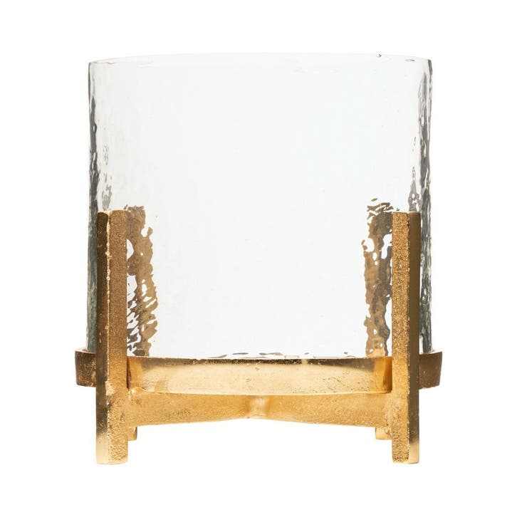 windlicht op pootjes champagne goud large, Huis en Inrichting, Woonaccessoires | Overige, Verzenden