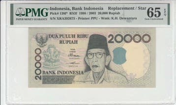 Indonesia 20 000 Rupiah 1998/2003 Replacement Pick 138f P..., Verzenden