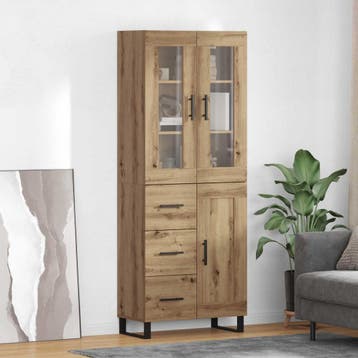 vidaXL buffetkast 2 st Artisan Eiken 69,5 x 34 x 180 cm, Minder dan 50 cm, Verzenden, Nieuw, Minder dan 100 cm