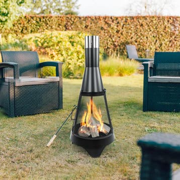 MaxxGarden Tuinhaard Atlanta - 38 x 115 cm - Zwart, Verzenden, Nieuw