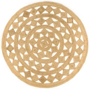 vidaXL Vloerkleed handgemaakt 210 cm gevlochten jute, Verzenden, Nieuw, Bruin