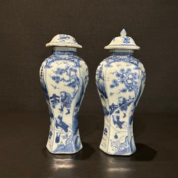 Vaas - Porselein - China - Kangxi (1662-1722) - set kangxi