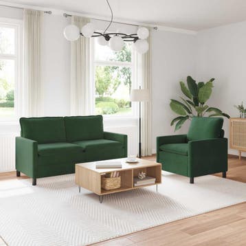 vidaXL Bankstel 2 st Jungle Groen Stof, Verzenden