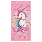 Strandlaken Unicorn 75x150 cm, Verzenden, Nieuw, Roze