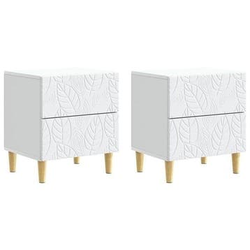 Bijzettafel set 2 stuks | Hout/Wit | Laatste Stuk!, Huis en Inrichting, Gebruikt, Minder dan 45 cm, Ophalen of Verzenden, Minder dan 55 cm