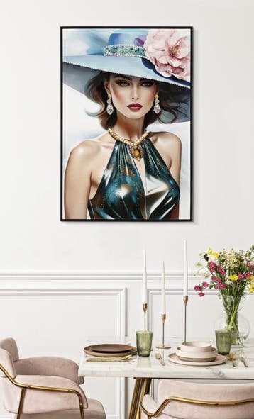SCHILDERIJ OP DOEK GELAKTE PAM MET LIJST -A- CM 62X4X92 -, Ophalen of Verzenden, Nieuw