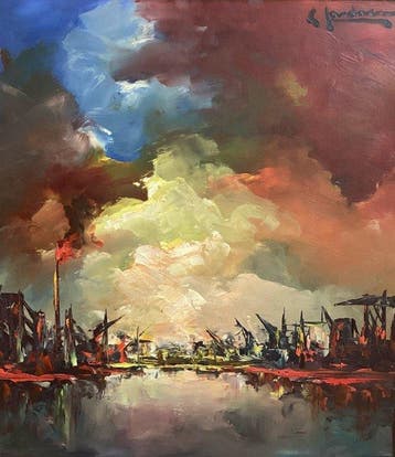 Leo Jordaens (1944- 2000) - De haven van Antwerpen, Antiek en Kunst, Kunst | Schilderijen | Klassiek