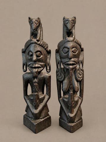 Stel hampatong beelden - Beeld - Hampatong - Dayak -, Antiek en Kunst, Kunst | Niet-Westerse kunst
