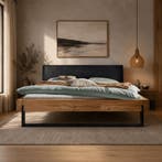 Van Schaik Jonas Eiken Balkenbed - 200 x 200, Nieuw