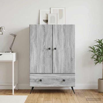 vidaXL Dressoir Grijs sonoma 66 x 34,5 x 95 cm Bewerkt hout, Verzenden, Nieuw, Overige houtsoorten, Minder dan 50 cm