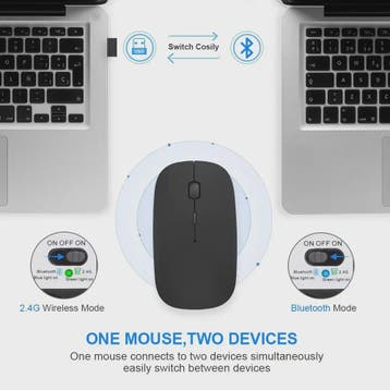 Draadloze Oplaadbare Muis: Bluetooth & 2.4GHz Dual Mode voor, Verzenden, Nieuw