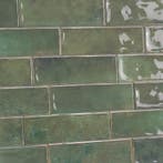 Wandtegels handvorm 6,5x20 cm mos groen glans, Verzenden, Nieuw