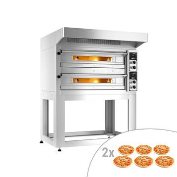 GGM Gastro | Elektrische pizzaoven - 6+6x 33cm - handmatig -, Onderbouw afzuigkap, Verzenden, Nieuw, Motor