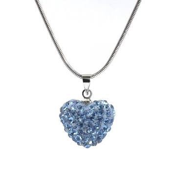 Fako Bijoux - Ketting - Disco Dots - Hart - Blauw, Verzenden, Nieuw