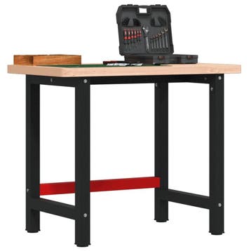 vidaXL Werkbank rechthoekig 100x60x83 cm massief beukenhout, Verzenden, Nieuw