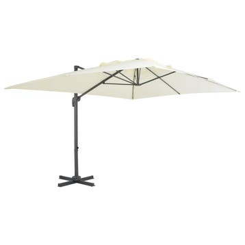 vidaXL Zwevende parasol met aluminium paal 400x300 cm zand, Verzenden, Nieuw, 3 tot 4 meter