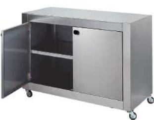 RVS kast met 2 deuren en wielen HorecaTraders, Verzenden, Nieuw in verpakking