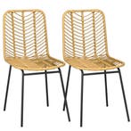 Set van 2 Boheemse Eetkamerstoelen - Synthetisch Rotan, Verzenden, Nieuw, Riet of Rotan, Twee