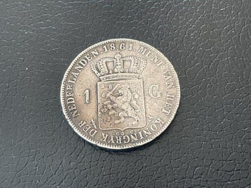 Nederland. Willem III. 1 Gulden 1861 (Zonder minimumprijs)