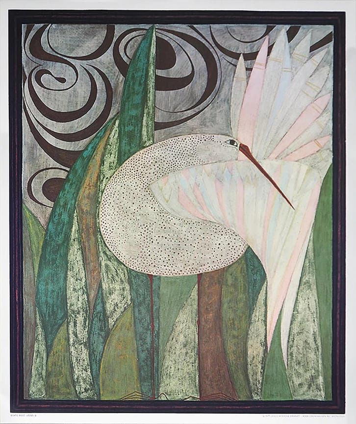 Kunstdruk Beate Rose - Vogel 2 52x62cm, Huis en Inrichting, Woonaccessoires | Schilderijen, Tekeningen en Foto's, Nieuw, Verzenden