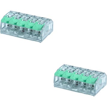 Lasklem Slim Set 2 Stuks - 5 Polig met Klemmetjes - Groen, Doe-het-zelf en Verbouw, Ophalen of Verzenden, Nieuw