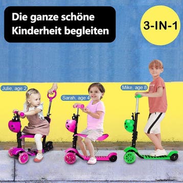 Kinderstep - 3 wielen - Kinder step jongens - LED Wielen - V, Verzenden, Zo goed als nieuw