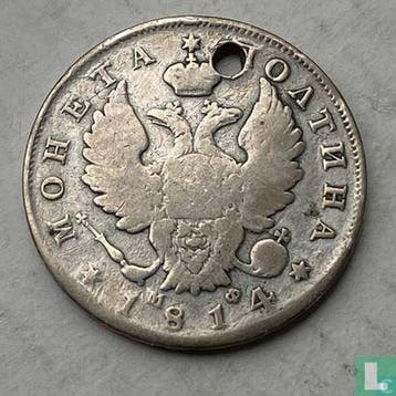 Rusland ½ roebel - poltina 1814 (MØ), Verzenden, Overige landen, Losse munt, Goud