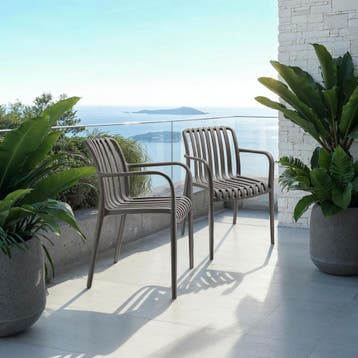 Tuinstoelen Alcudia, weerbestendig, stapelbaar - antraciet,, Verzenden, Nieuw