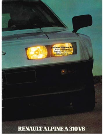 1983 ALPINE A310 V6 BROCHURE FRANS, Nieuw, Author