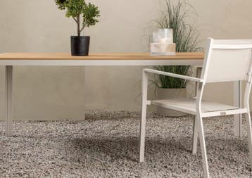 Tuintafel Toscane Beige Teak/Polywood 205x90 cm The Outsider, Verzenden, Nieuw