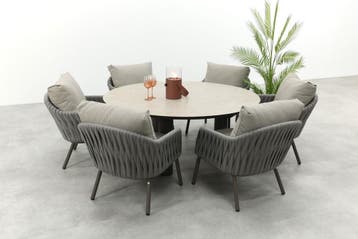 Taste Cannes/Donato 6-persoons ronde low dining tuinset Ø160, Verzenden, Nieuw, Overige materialen, Tuinset