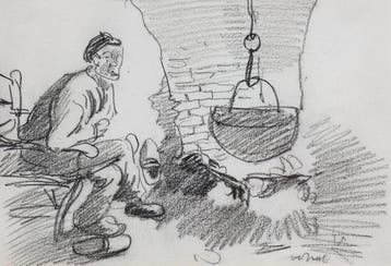 Willem Hendrik van der Nat (1864–1929) - Bij het vuur, Antiek en Kunst
