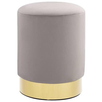vidaXL Kruk fluweel 28 x 36 cm lichtgrijs en goudkleurig, Verzenden, Nieuw, Grijs