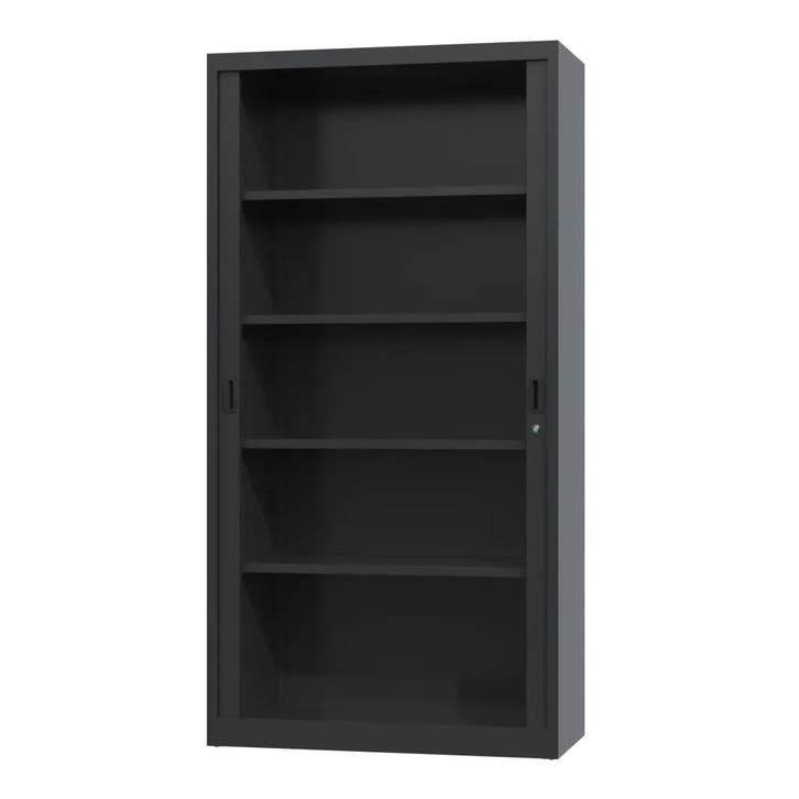 Nieuwe roldeurkast - 195x100x45cm - archiefkast - zwart, Huis en Inrichting, Kasten | Roldeurkasten en Archiefkasten, Met slot