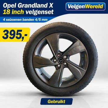 18 inch velgenset | Opel Grandland X | 4 seizoenen 0726-03, Auto-onderdelen, Banden en Velgen, 18 inch, Gebruikt, Banden en Velgen